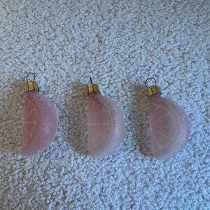 Set of 3 Candied Fruit Glass Ornaments